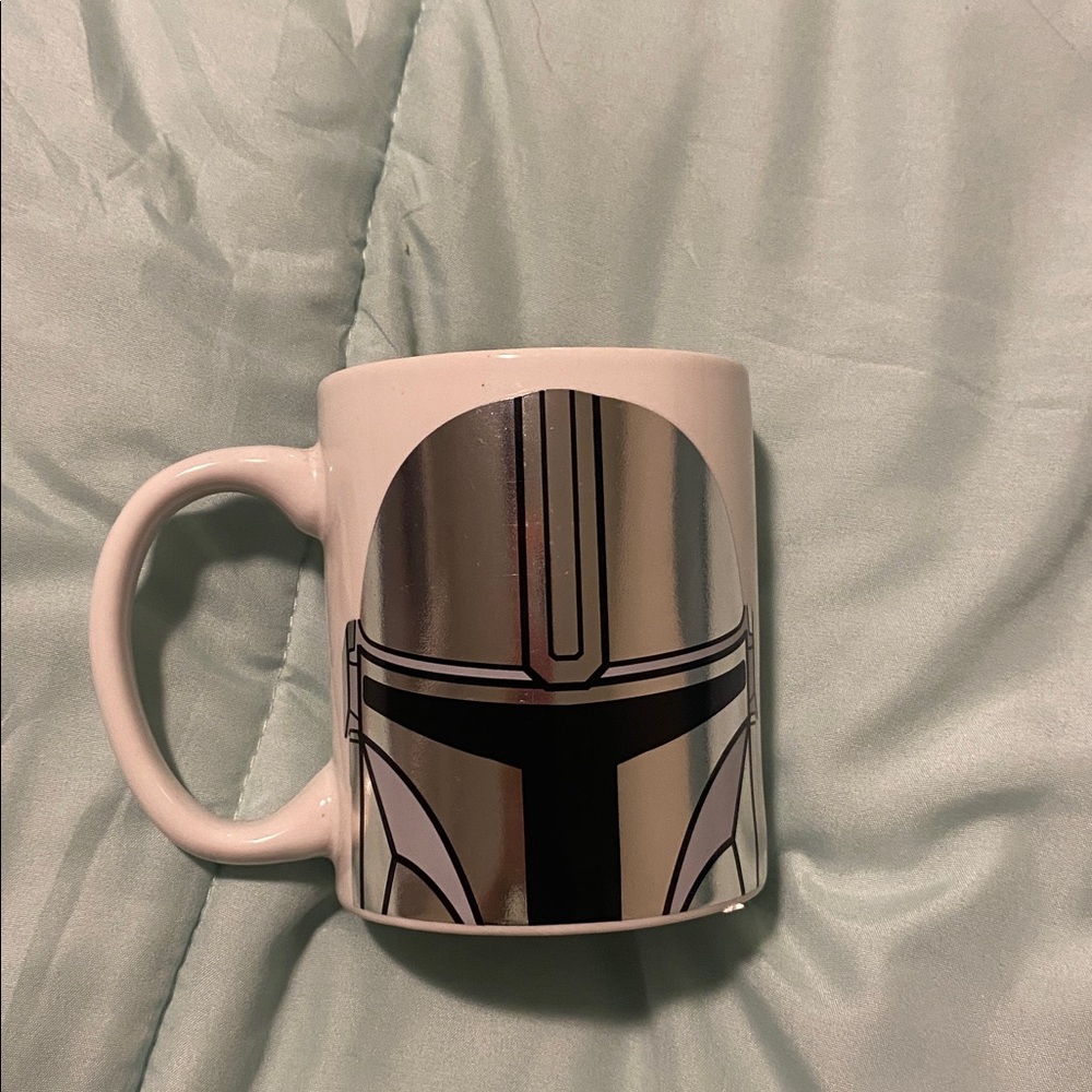 Silver and Black Helmet Design Mug
